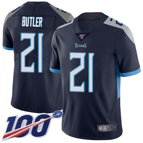 Tennessee Titans Limited Navy Blue Men Malcolm Butler Home Jersey NFL Football #21 100th Season Vapor Untouchable->tennessee titans->NFL Jersey